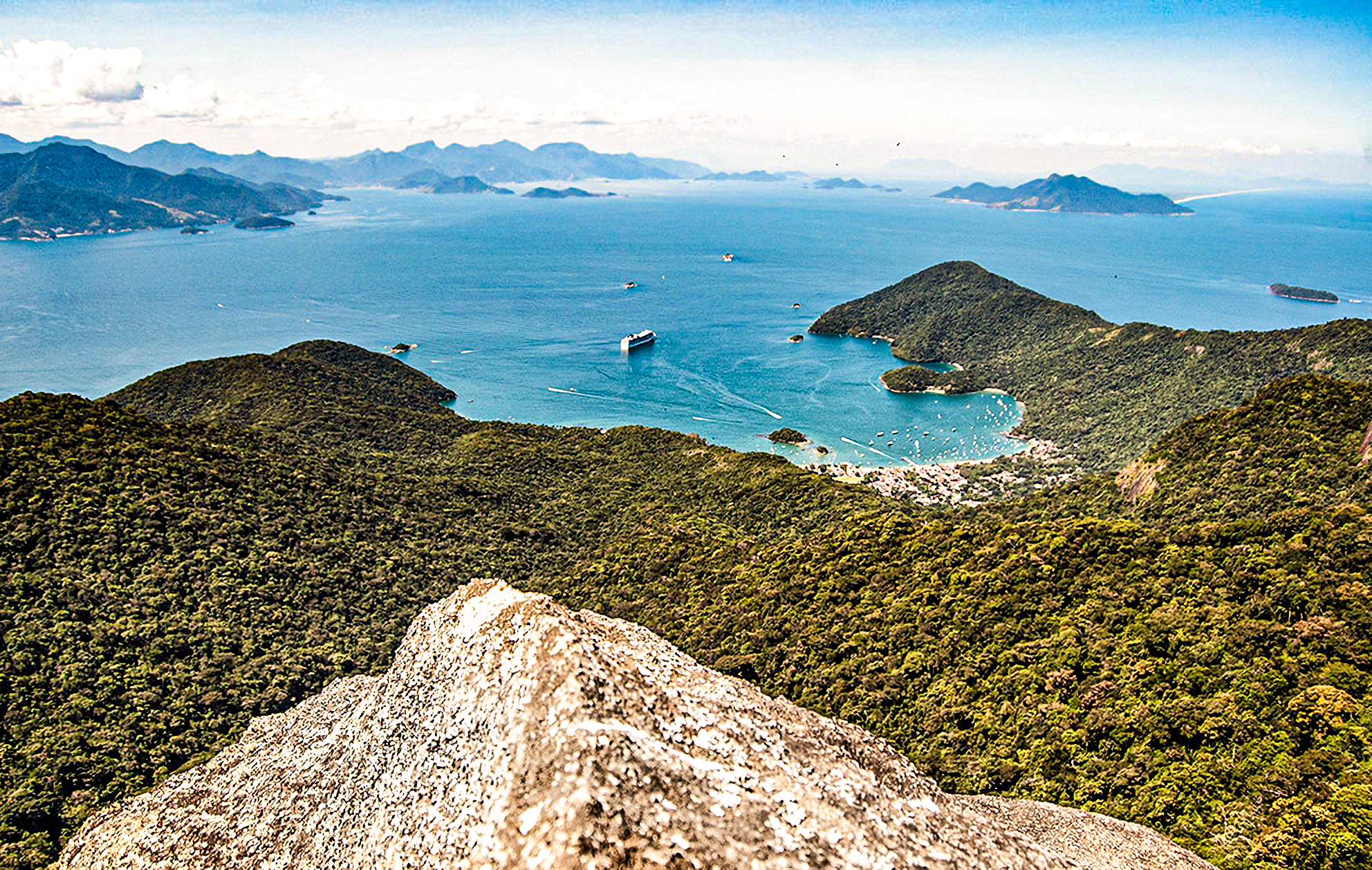 Tropical Coast with mountains on the Costa Verda in Brazil
