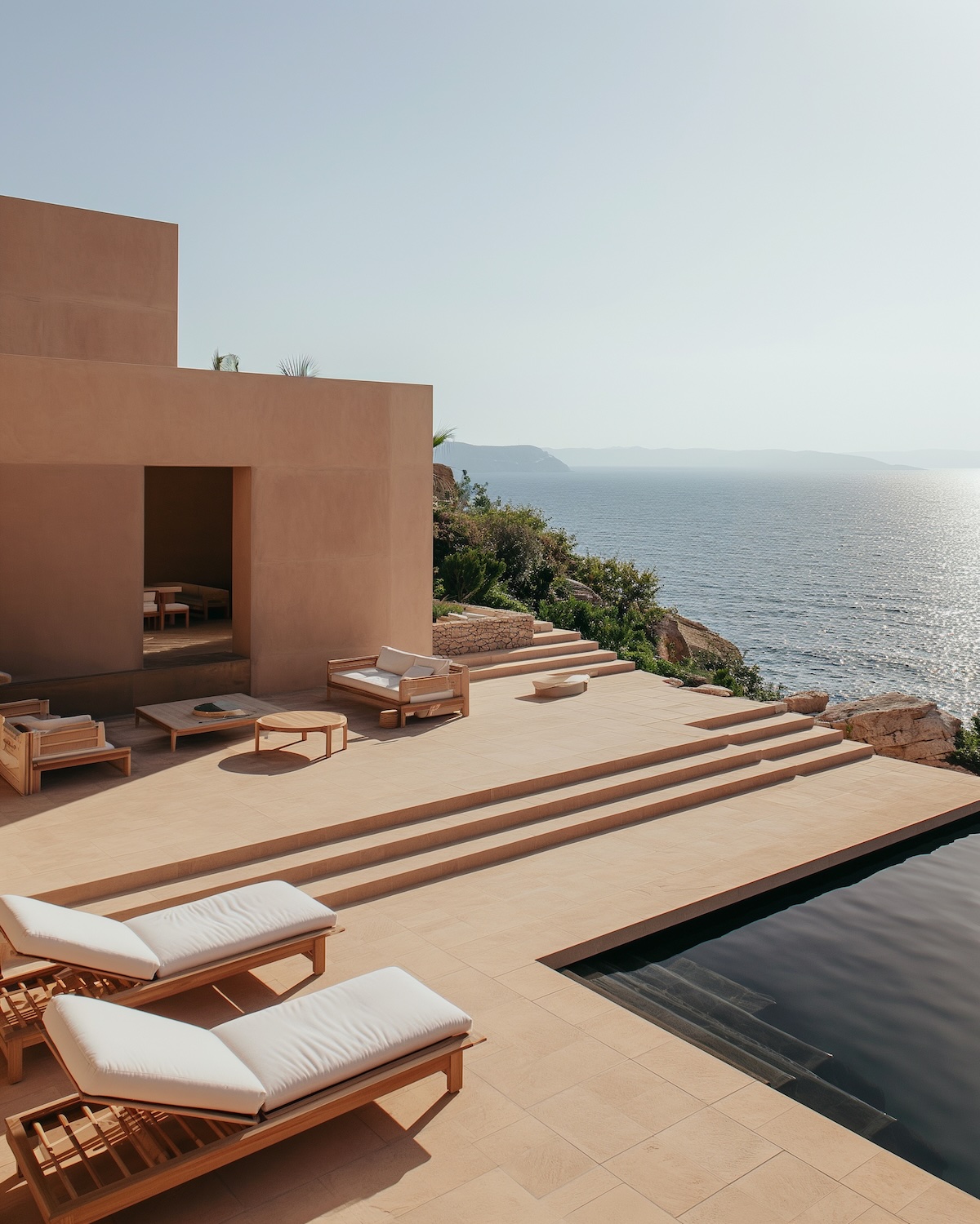 Cliffside Coastal Terrace with Horizon View