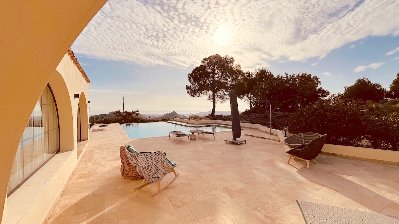 Secluded villa garden and terrace offering privacy and quiet surroundings