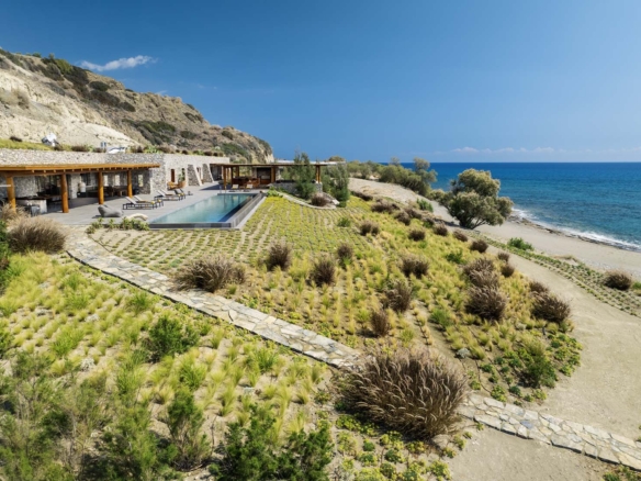 Beach House Arvi East private seafront estate on the southern coast of Crete