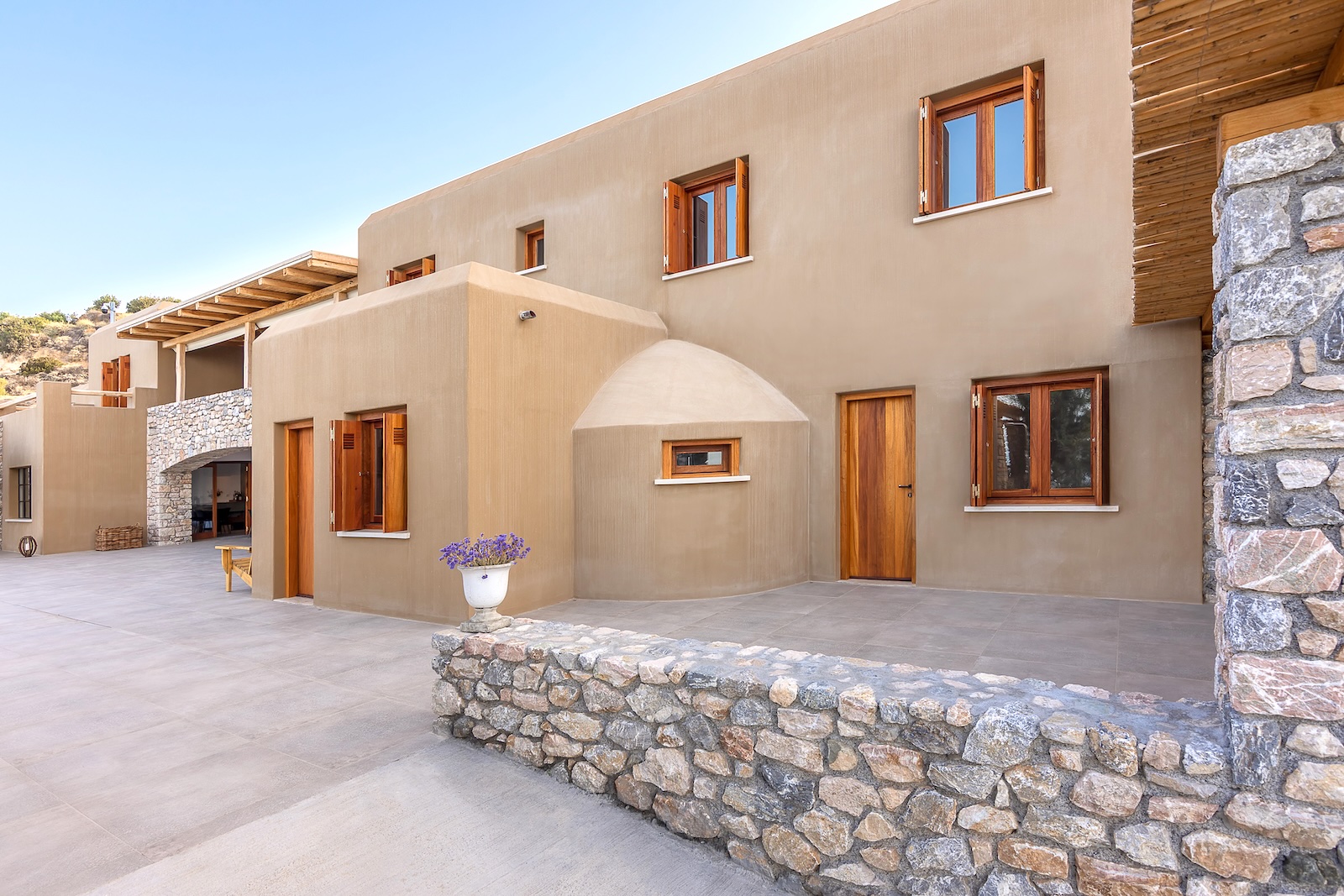 Private villa layout with separate guest areas at Beach House Arvi West in Crete