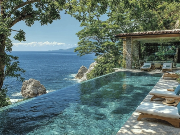 Private coastal villa with infinity pool overlooking the sea
