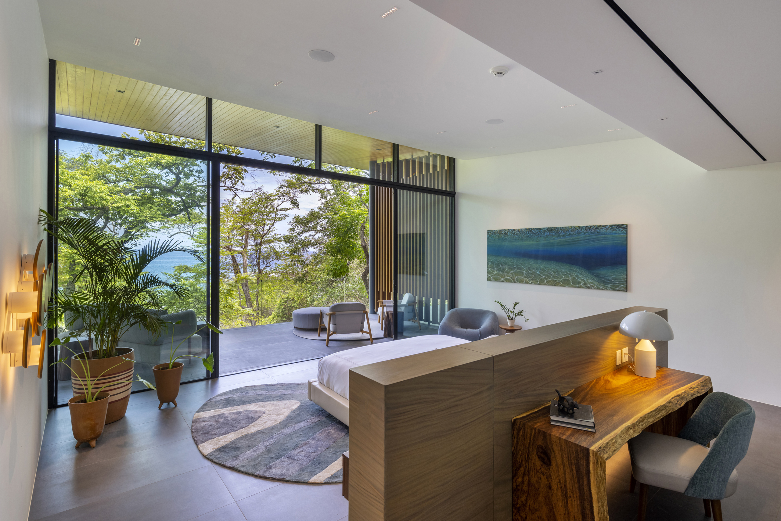 Ocean-view king bedroom at Villa Avellana in Costa Rica