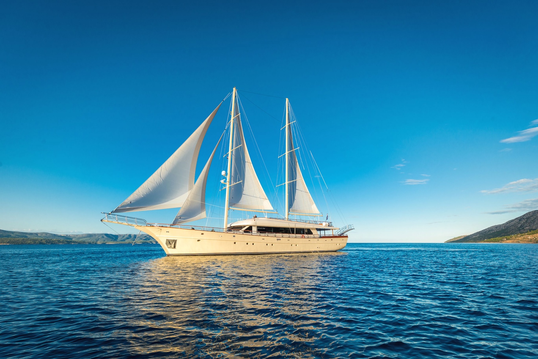 Sailing Yacht under sail in the Adriatic Sea